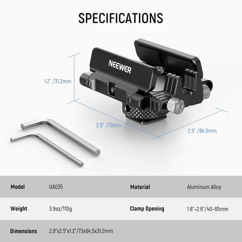 Neewer Mount Bracket SSD Holder with Cold Shoe Cable Clamp for Samsung T5 T7 SSD, Compatible with SmallRig Cage