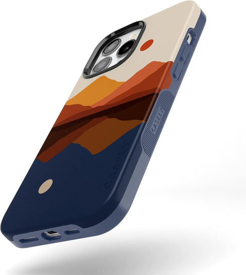 Casely iPhone 13 Pro Max Case - Compatible with MagSafe - Opposites Attract - Day & Night Colorblock Mountain Case