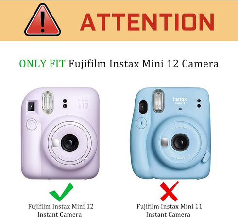 Fintie Protective Case for Fujifilm Instax Mini 12 Instant Camera, Premium Vegan Leather Bag Cover, Lilac Marble