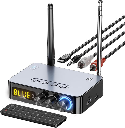 MOREGAX Bluetooth Audio Receiver Transmitter 4-in-1 (with Remote) for Home Stereo TV, HiFi