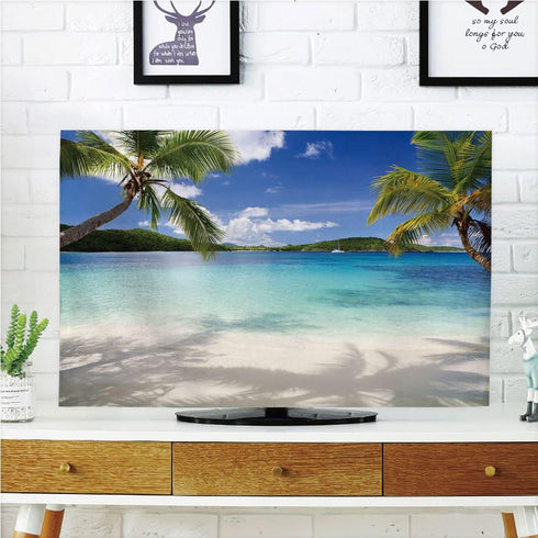 AMAPARK TV Dust Cover,Cover Type 55 Inch Beach Polyester Microfiber Cloth Easy to