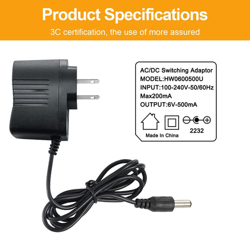 AC/DC Adapter Replacement Power Supply for Camry and Bromech Scales, Electronics Charger Cord for Commercial Food Scale