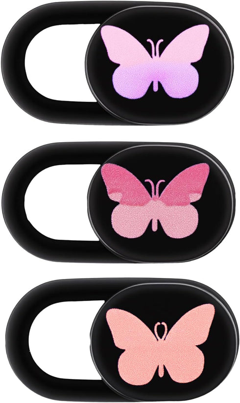 Fyntave 3 Pack Webcam Cover Slide Butterfly Ultra Thin Laptop Camera Cover, Slide