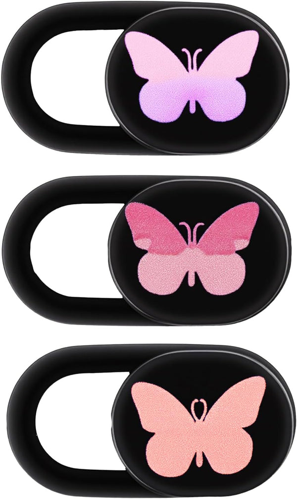 Fyntave 3 Pack Webcam Cover Slide Butterfly Ultra Thin Laptop Camera Cover, Slide