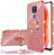 Phone Case for Motorola G Play 2021, nancheng Soft TPU Silicone Clear Cover with Lanyard Stand - Rose Gold
