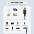 Mini USB Cable, 90 Degree USB 2.0 A to Mini B, Right Angle USB 2.0 A-Male to Mini-B Adapter Cord, 3pcs for Dash Cam