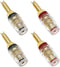 4Pcs Brass Crystal Long M8 Binding Post Heavy Duty Gold Plated Banana Jacks for Speaker Amplifier Connector