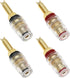 4Pcs Brass Crystal Long M8 Binding Post Heavy Duty Gold Plated Banana Jacks for Speaker Amplifier Connector