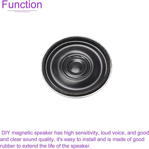 DMiotech 2 Pack 0.5W 8 Ohm 27mm Diameter DIY Magnetic Speaker Round Type (Black)