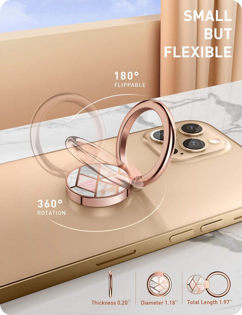 i-Blaosn Cosmo Phone Ring Holder Snaps, 360° Rotation, Marble