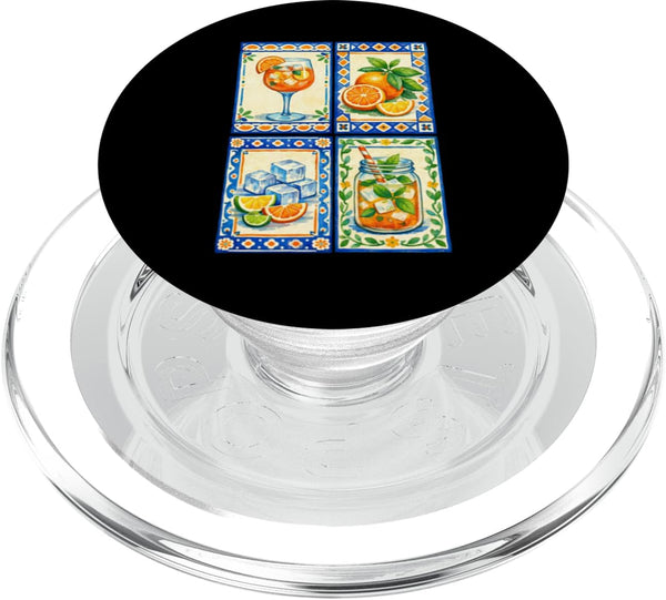 Orange Juice Citrus Fruit Mediterranean Design Watercolor Orange Citrus Fruit Summer Aesthetic PopSockets PopGrip for MagSafe