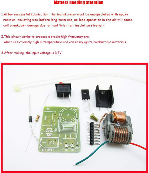 15KV Boost High Voltage Generator - High Frequency Transformer Inverter Arc Igniter Coil Module, 2 Sets (Include PCB
