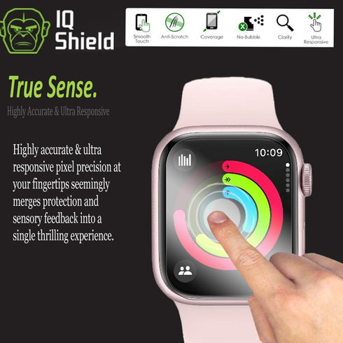 IQShield Screen Protector for Apple Watch Series 9/8/7 (45mm) Anti-Bubble Clear TPU Film (6-Pack)