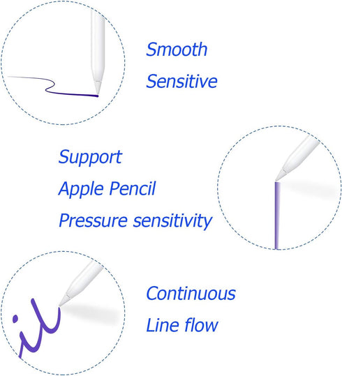 REEYEAR 2 1 2 4 Pack Replacement Tips Compatible with Apple Pencil Gen iPad Pro Pencil, Logitech Crayon Digital Pencil