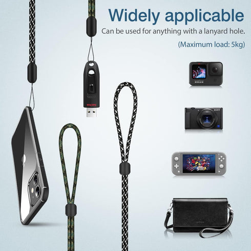 Hand Wrist Strap Lanyard, 6 Pack 8inch Adjustable Nylon Wristlet Straps for Cell Phone, AirPods Pro 2, Camera, Key,