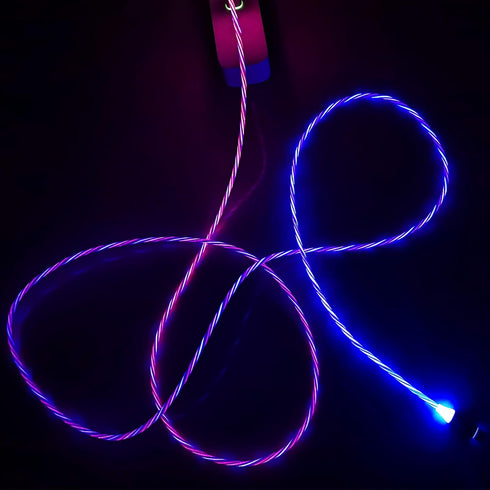 USB Cable 3A Type C 6.6ft/2m with RGB LED Light, Fast QC3.0 Charger for Galaxy S20/S10/S9 Plus/Note 20/Switch/LG V30.