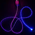 USB Cable 3A Type C 6.6ft/2m with RGB LED Light, Fast QC3.0 Charger for Galaxy S20/S10/S9 Plus/Note 20/Switch/LG V30.