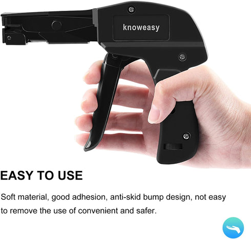Knoweasy Cable Tie Gun - Fastening and Flush Cutting Tool for Nylon Cable Ties with Steel Handle