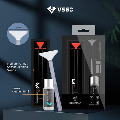 VSGO VS-S04E Camera Sensor Cleaning Kit, Professional Medium Format Camera Cleaning Kit with 12pcs Clean Swabs