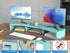 Dual Monitor Stand for Desk, Metal Computer Stand, Desk Shelf Riser,Desktop Organizer for Home and Office Use (Blue)