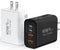 USB C Wall Fast Charger Block, 40W 4-Port Type C Charger, Fast Charging Blocks PD Power Charger Adapter + QC 3.0 USB