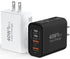 USB C Wall Fast Charger Block, 40W 4-Port Type C Charger, Fast Charging Blocks PD Power Charger Adapter + QC 3.0 USB