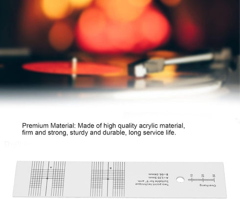 Hilitand Turntable Cartridge Alignment Protractor Tool, Acrylic LP Phono Turntable Cartridge Azimuth Ruler for Measuring & Balancing LP Record Player