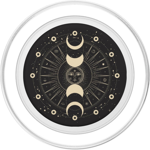 PopSockets PopGrip for MagSafe - Sun and Moon Phases Astrology Space Stars Black