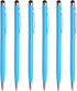 MECCANIXITY 6pcs Metal Stylus Pen Ballpoint Pen 2 in 1 Universal Retractable Ink Pen with Stylus Tips for All