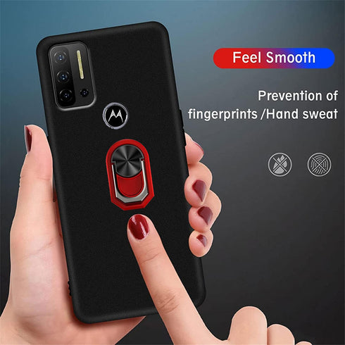 BLU View 4 B135DL Case 2 Pack with Tempered Glass Screen Protector, Full Body Shock Protective Kickstand Case - Red