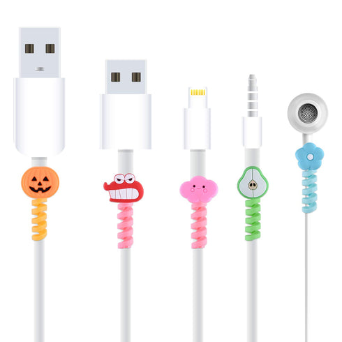 ASTARON 20 Pcs Cartoon Charger Cable Protectors for Most Cellphone Data Lines