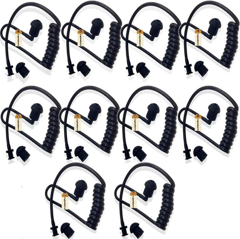 Replacement Coil Audio Tube - 10Pcs Twist On Acoustic Tube with Mushroom Earbuds for Two Way Radio