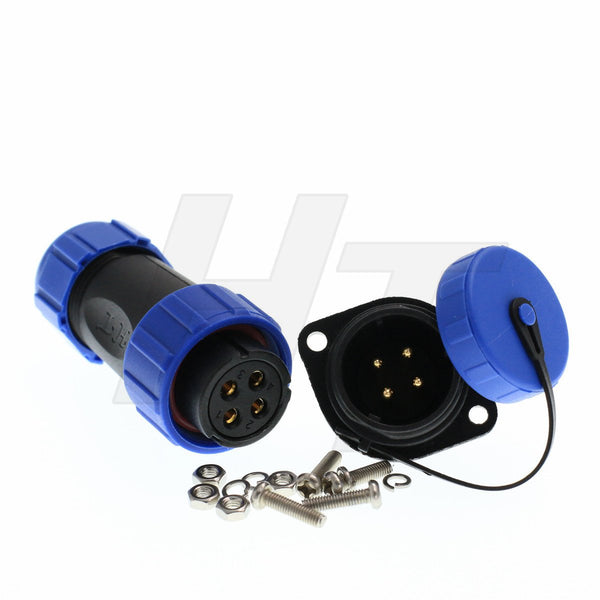 HangTon HE21 4 Pin Circular Connector Quick Disconnect Waterproof Aviation Outdoor Plug & Male Socket 21mm