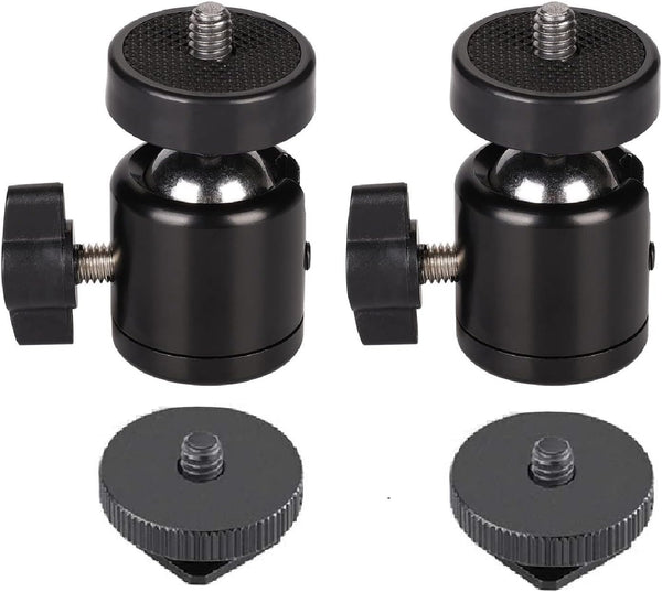 Hot Shoe Mount Adapter 360 Degree Swivel Mini Ball head with 1/4