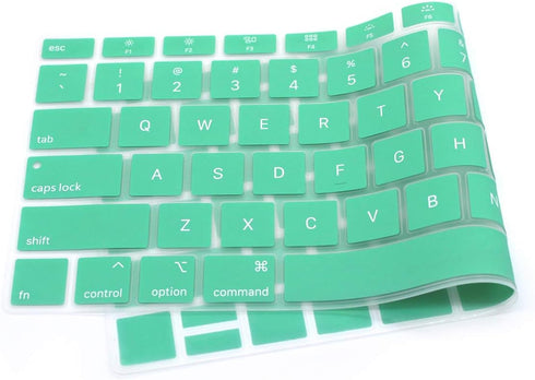 Se7enline Compatible with MacBook Air Keyboard Cover, 13 inch for MacBook Air 2018-2024, Clover/Aqua Green