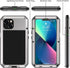 Lanhiem Heavy Duty Metal Case for iPhone 13, Shockproof Tough Rugged Cover with Built-in Glass Screen Protector, 360