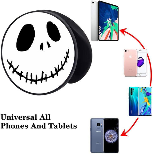 3 Pack Multifunction Cell Phone Stand Holder and Grip, Cute White Black Cartoon Foldable Phone Kickstand Mount