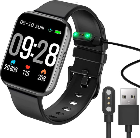 Compatible with Pupuskyer Smartwatch Charger, Lamshaw Magnetic USB Charging Cable Replacement Charger Cable Compatible with Pupuskyer 1.69'' P25 Smartwatch (2 Pack-Black+White) by Lamshaw