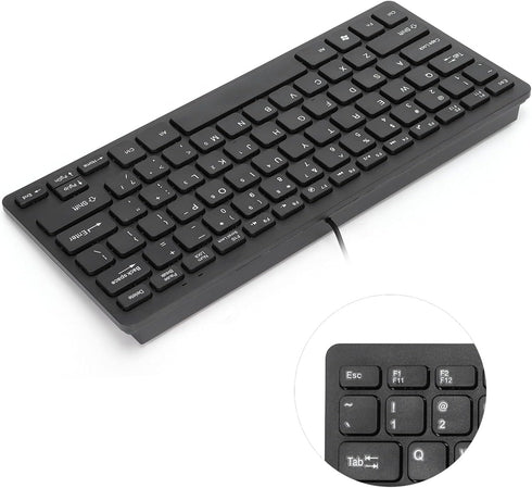 USB Wired Keyboard 78 Keys Mini – Portable Ultra Thin Computer Keyboard, Low Noise Waterproof Mechanical Keyboard for