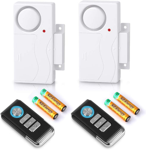 WSDCAM Wireless Door Alarm with Remote, 2 Pack, 105 dB Loud Pool Door Alarm for Kids Safety Home Security