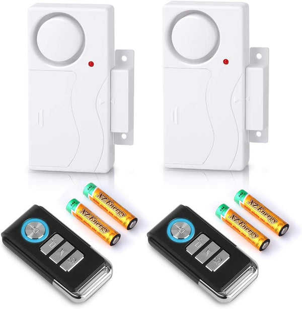 WSDCAM Wireless Door Alarm with Remote, 2 Pack, 105 dB Loud Pool Door Alarm for Kids Safety Home Security