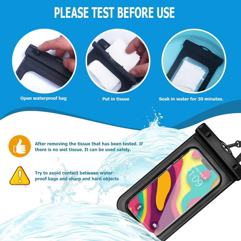 5 pcs Universal Waterproof Phone Pouch, IPX8 Underwater Waterproof Case Compatible with iPhone 12/11 Pro Max/Pro/8