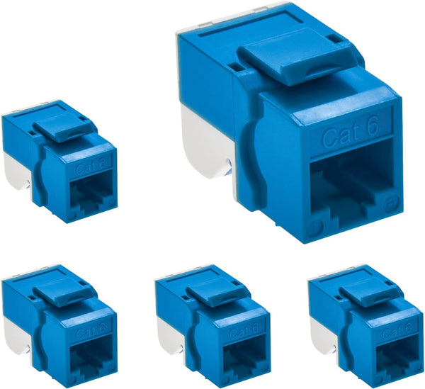 Cat.6 Tool Less Keystone Jack, 5-Pack (Blue)