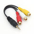 3.5mm to RCA Audio Extension Cable, Gold Plated 3.5mm Male to 3RCA Female Stereo Audio Cable, 25cm