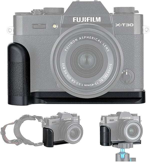 Metal Hand Grip L Bracket for Fuji Fujifilm X-T30 II, X-T30, X-T20, X-T10 with Battery Compartment Opening