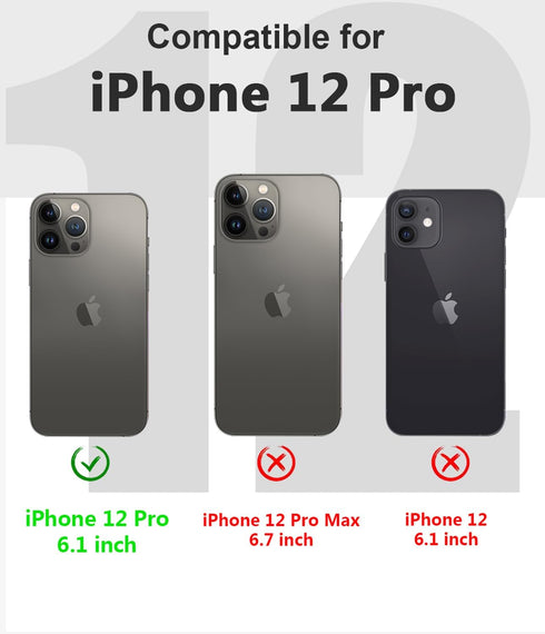 for iPhone 12 Pro Waterproof Case with Built-in Screen Protector Full Body Shockproof Dustproof Dirtproof Heavy Duty Protective Phone Case for iPhone 12 Pro 6.1inch(Clear)