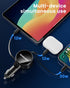 Retractable Car Charger for iPhone and Android, Fast Charging with Retractable Cords (2.6Ft), USB-C Ports, Compatible