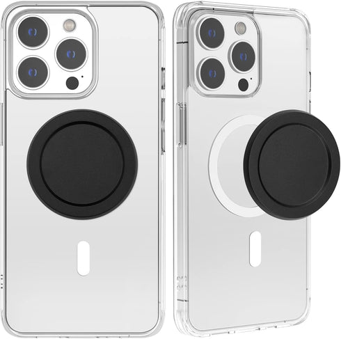 metisinno Magnetic Base Basic, Compatible with PopSocket Phone Grips and iPhone MagSafe Cases (Black)