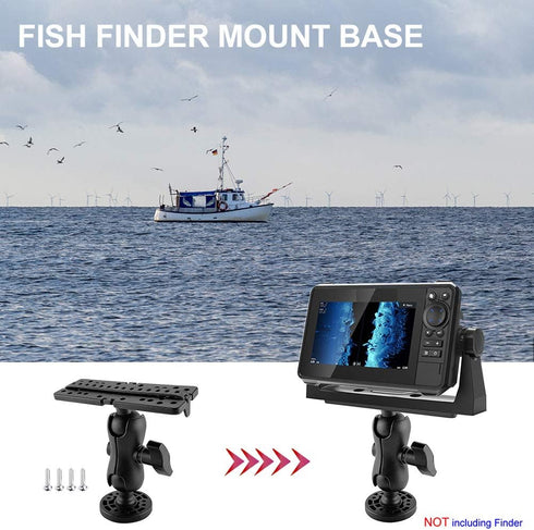 CALIDAKA Fish Finder Mount Base, 360 Degree Rotation Fish Finder Holder for Marine Electronics