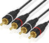 TNP RCA Cables 12ft - Gold Plated 2RCA Male to 2RCA Male Stereo Audio Cable for Home Theater